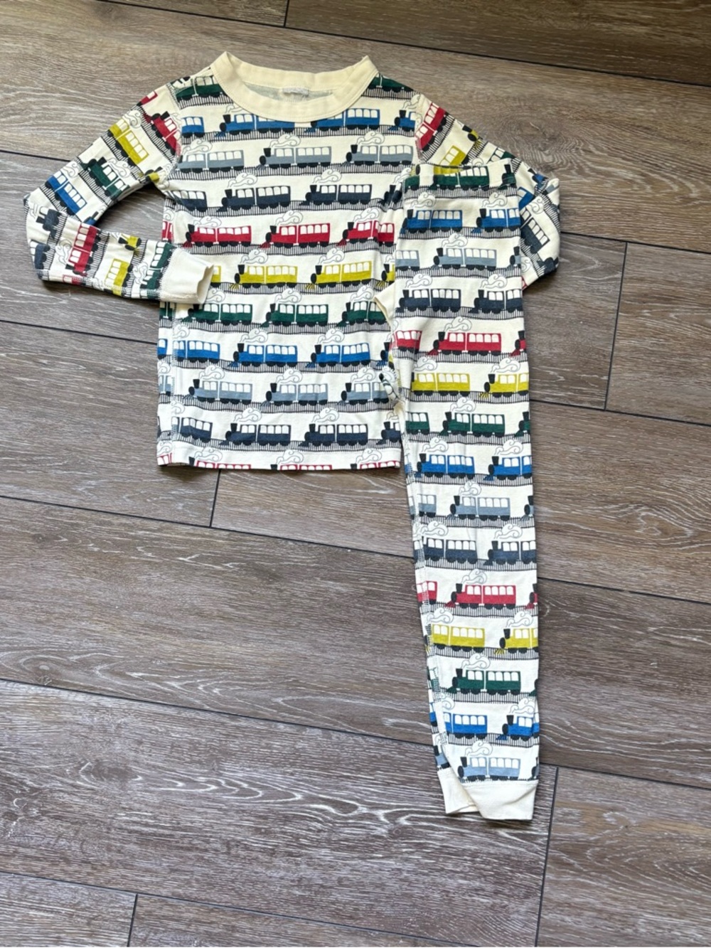 Hanna Andersson Colorful Train Long Johns